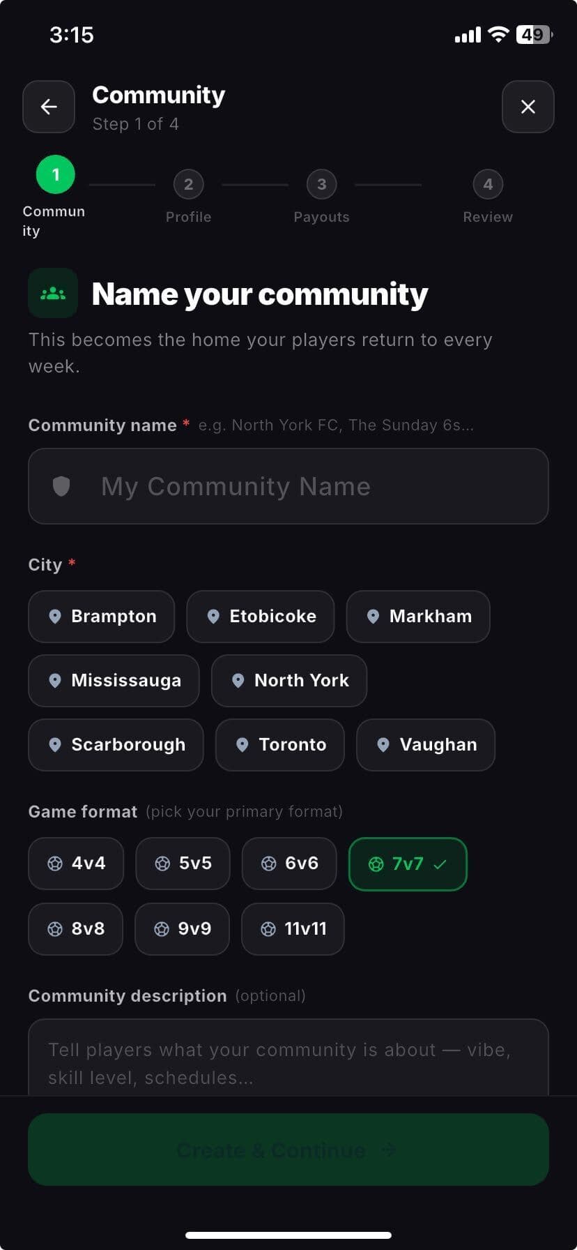 Community setup